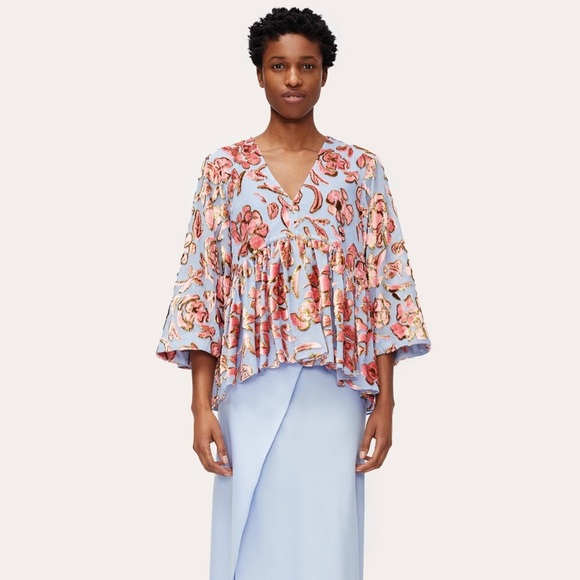 Stine Goya Palmer Blouse Rosemary Banana Leaf Metallic Blouse - Picture 2 of 14